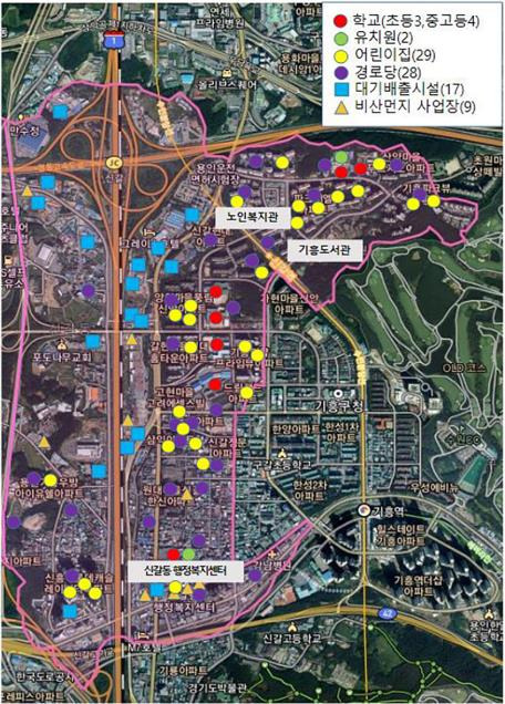 신갈동 미세먼지 집중관리구역 [용인시 제공. 재판매 및 DB 금지]