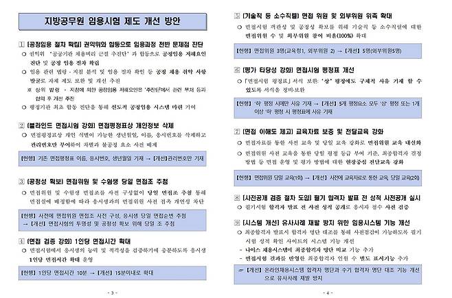 ▲ [사진 : 부산교육청이 발표한 임용제도 개선안]