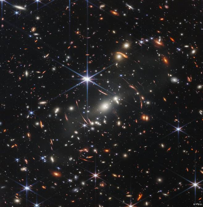 제임스웹으로 촬영한 은하단. NASA