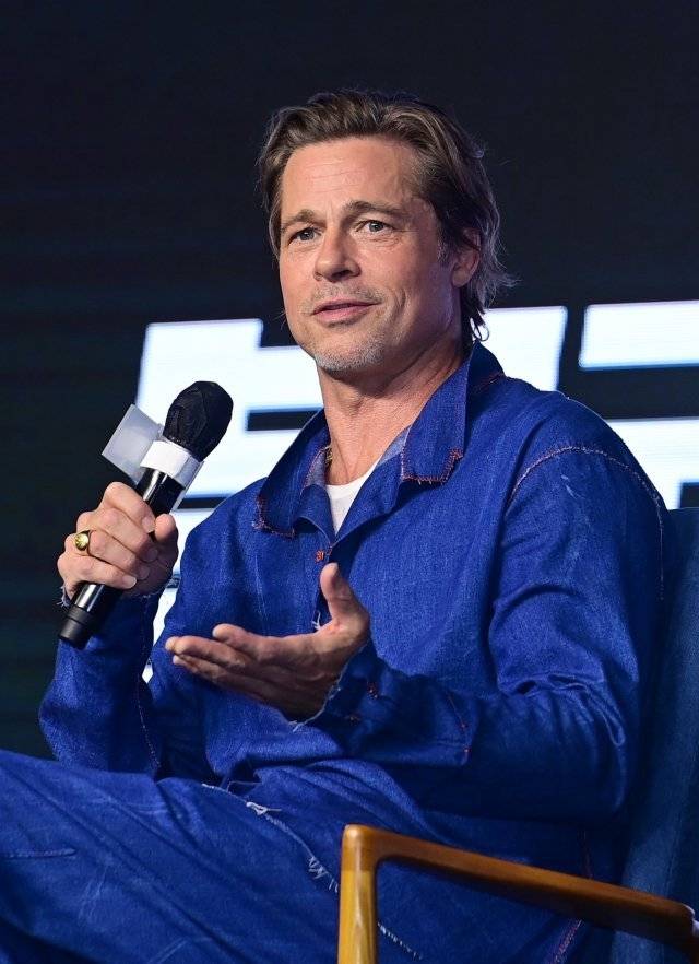 최근 방한한 브래드 피트가 인터뷰를 하고 있다. 주현희 스포츠동아 기자 teth1147@donga.com