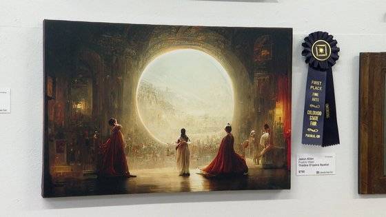 콜로라도 주립 박람회 미술전 디지털아트 부문에서 우승을 차지한 제이슨 앨런의 '스페이스 오페라 극장'(Theatre D'opera Spatial).' 사진 콜로라도주 박람회 페이스북 캡처