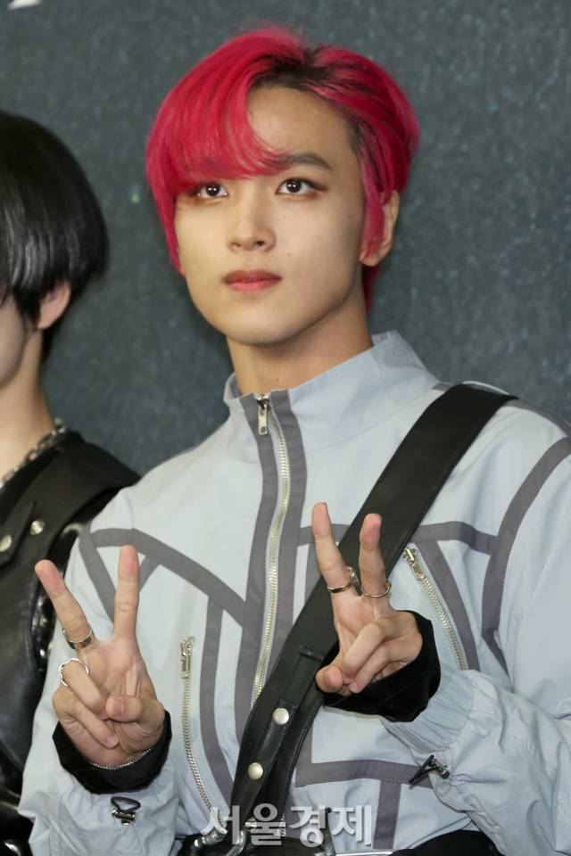 NCT드림(NCT DREAM) 해찬이 8일 오후 서울 송파구 잠실 올림픽주경기장에서 열린 두 번째 단독 콘서트 '더 드림쇼 - 인 어 드림(THE DREAM SHOW -In A DREAM)' 기자회견에서 포즈를 취하고 있다. / 사진=김규빈 인턴기자