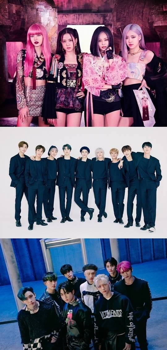 명절 연휴에도 ‘열일’하는 블랙핑크, NCT 127, 스트레이 키즈(위부터). 사진l각 소속사