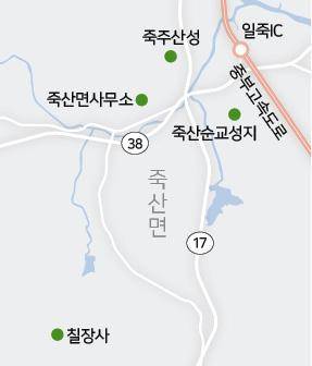 안성 죽주산성과 칠장사 위치. 그래픽=성시환 기자
