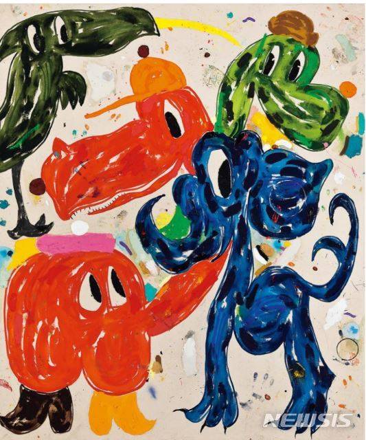 [서울=뉴시스]사볼츠 보조, Reggeli Dugó Morning Traffic, acrylic, oil and oil stick oncanvas, 189×160cm, 2021, 1억 7천만 원-2억 5천만 원