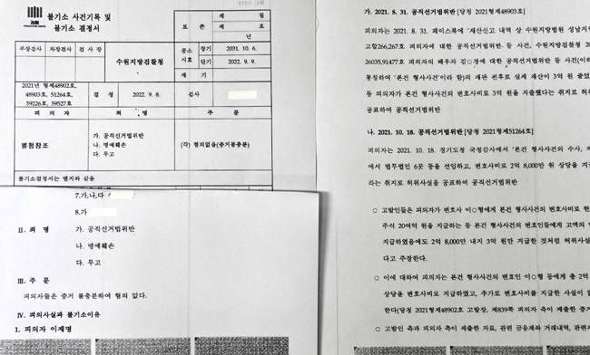이재명 더불어민주당 대표 공직선거법 위반 혐의 불기소 결정서