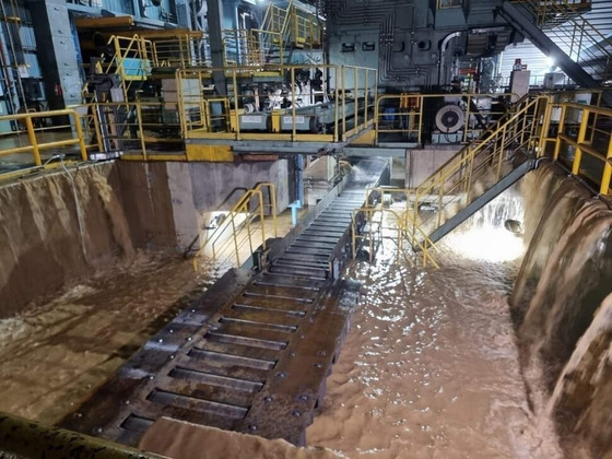 Posco's steel plant in Pohang, North Gyeongsang, flooded on Sept. 6 [POSCO]