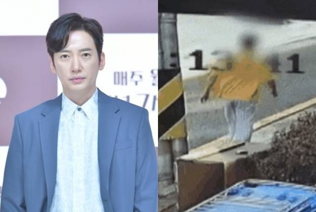 배우 이상보. 오른쪽 사진은 마약 투약 혐의로 체포된 당일 CCTV에 찍힌 그의 모습. KBS 제공, SBS 보도화면 캡처