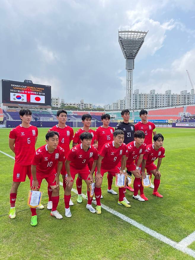 대한민국 대학축구 선발팀. [사진 대학축구연맹]