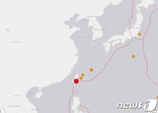 미국 지질조사국(USGS)은 18일 대만에서 규모 7.2 지진이 발생했다고 발표했다.