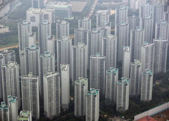 서울 송파구 롯데월드타워 전망대 서울스카이에서 바라본 파크리오 아파트 단지의 모습. /뉴스1