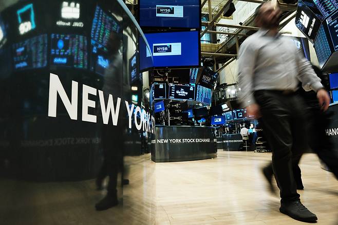 지난 16일 미국 뉴욕증권거래소(NYSE)의 모습. /AFP·연합뉴스