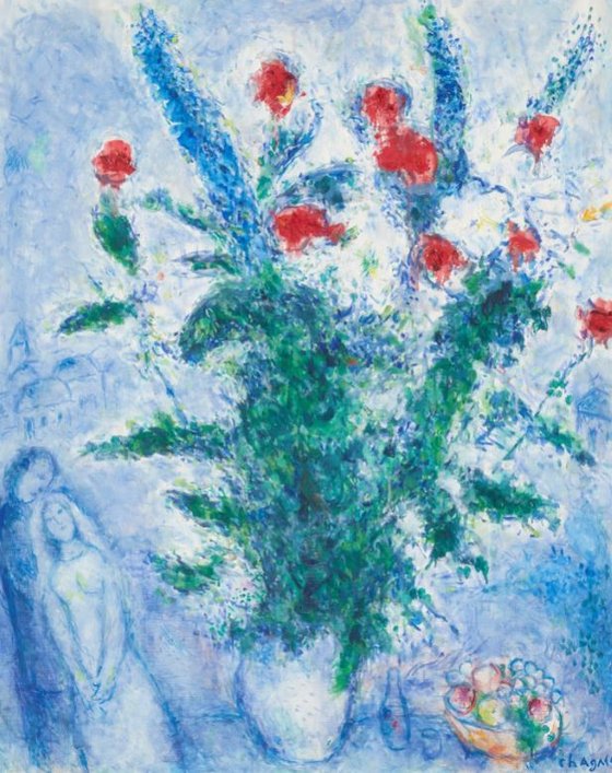 마르크 샤갈, 결혼 꽃다발, 1975, 91.5x72.8㎝. 회화는 모두 캔버스에 유채. [사진 국립현대미술관]