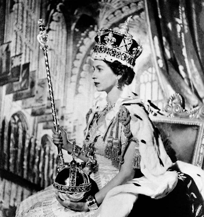 지난 1953년 6월 2일 엘리자베스 2세 여왕 대관식 당시 모습. AFP연합뉴스