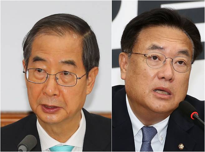 한덕수 국무총리. 정진석 국민의힘 비대위장/조선일보DB