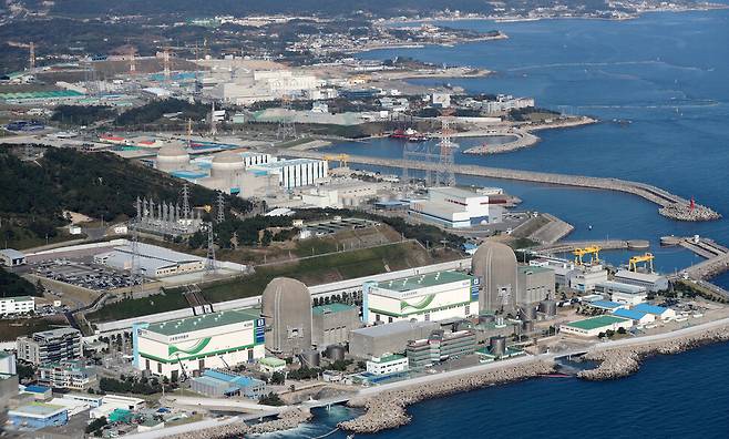 하늘에서 바라 본 고리원전. 연합뉴스
