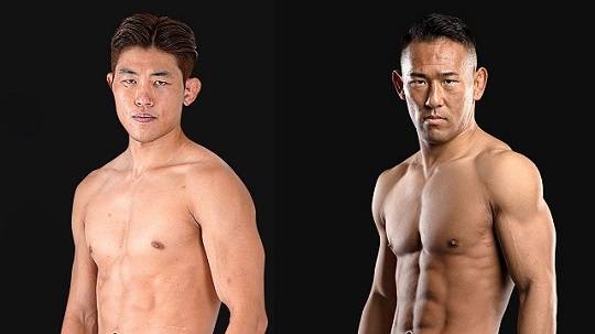 오호택(왼쪽), 원챔피언십 종합격투기 페더급 공식랭킹 5위 다카하시 료고. 사진=ONE Championship 제공