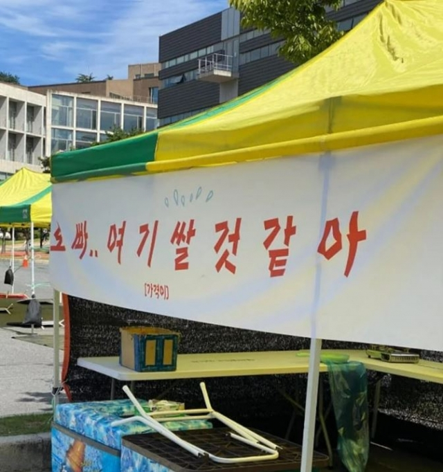 대전의 한 대학교 축제에서 논란이 된 선정적 문구 /사진=온라인 커뮤니티