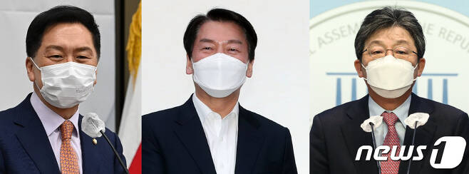 국민의힘 당권 주자. 왼쪽부터 김기현 의원, 안철수 의원, 유승민 전 의원