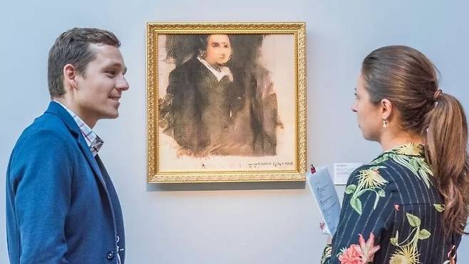 지난 2018년 10월 뉴욕 경매회사 '크리스티즈(Christie's)'가 진행한 미술품 경매에서 43만2000달러(한화 약 6억원)에 낙찰된 초상화. 제목은 '에드몬드 벨라미의 초상화'. /크리스티즈 제공