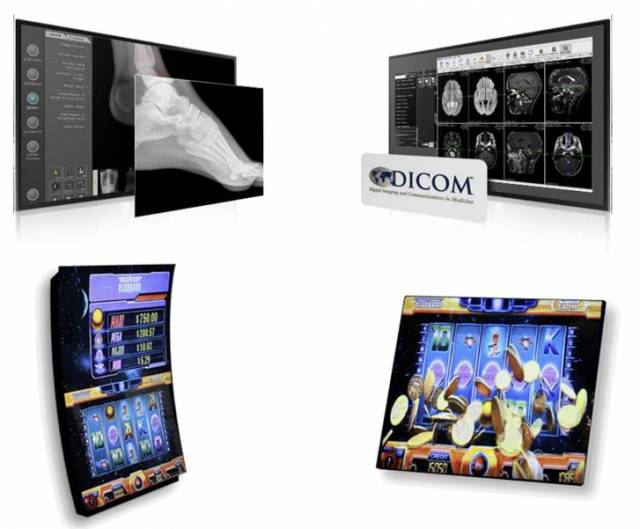 코텍 생산 의료용 모니터 및 카지노 슬롯 모니터/사진제공=코텍.