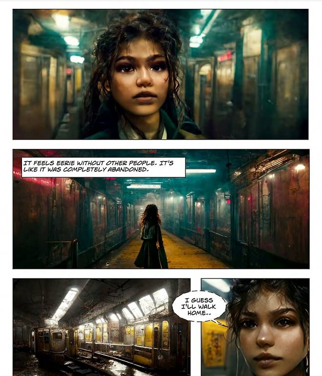 문자-이미지 변환 AI 모델인 ‘미드저니’를 통해 그려진 만화 ‘새벽의 자리야(Zarya of the Dawn)’. /크리스 카쉬타노바