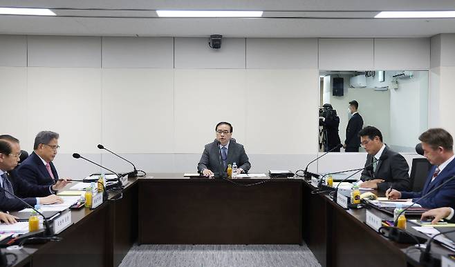 지난 5월 19일 김성한 국가안보실장이 국가안전보장회의(NSC) 상임위원회 회의를 주재하는 모습. 대통령실 제공