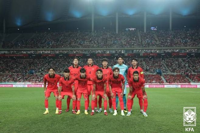 카메룬전에 나선 한국 축구대표팀 베스트 일레븐.   대한축구협회(KFA)