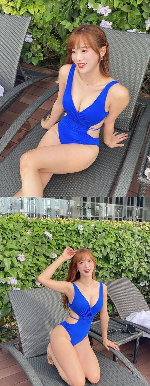 김한나 치어리더가 수영복 자태를 뽐냈다. 사진=김한나 SNS