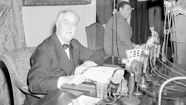 1940년 12월 “미국은 민주주의의 무기고가 돼야 한다”는 내용의 프랭클린 루즈벨트 대통령(왼쪽)의 연설. 프랭클린 루즈벨트 도서관 홈페이지