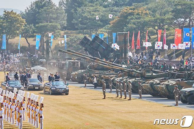 제74주년 국군의 날 기념식. (대통령실 제공) 2022.10.1/뉴스1 ⓒ News1 안은나 기자