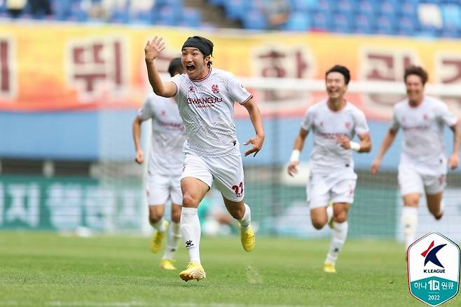 광주 동점골 넣은 이상기 [한국프로축구연맹 제공. 재판매 및 DB 금지]