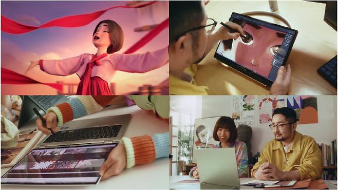 LG전자가 심청전을 모티브로 한 한국계 미국인 줄리아 류의 노래를 애니메이션 뮤직비디오로 제작한 LG 그램 360 영상이 인기를 끌고 있다. 사진은 영상 갈무리. (사진=LG전자)