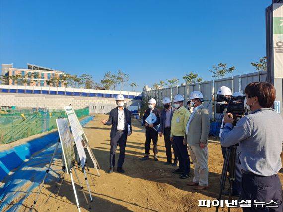 전진선 양평군수 9월29일 양평노인복지관 공사현장 점검. 사진제공=양평군