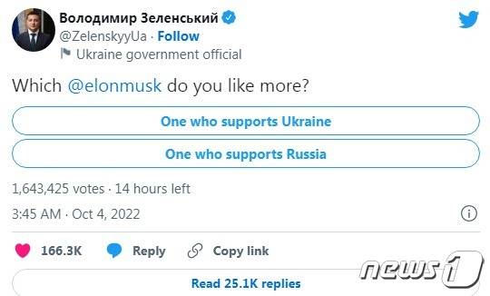 젤렌스키 트위터 갈무리