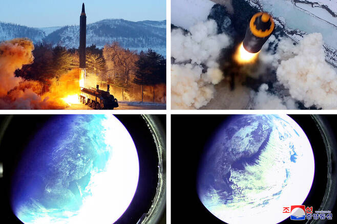북한은 “지상 대 지상 중장거리탄도미사일 ‘화성-12형’ 검수사격시험을 30일 진행”했다고 <노동신문>이 지난 1월31일 보도했다. 북한 매체들은 미사일에 장착된 카메라로 촬영한 지구 사진을 공개하며 이번 발사가 성공했다고 주장했다.