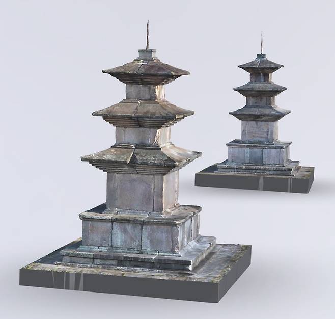 [서울=뉴시스] 국보경주 감은사지 동·서 삼층석탑 네이버 지식백과 3차원(3D) 콘텐츠 서비스 이미지 (사진=문화재청 제공) 2022.10.04. photo@newsis.com *재판매 및 DB 금지