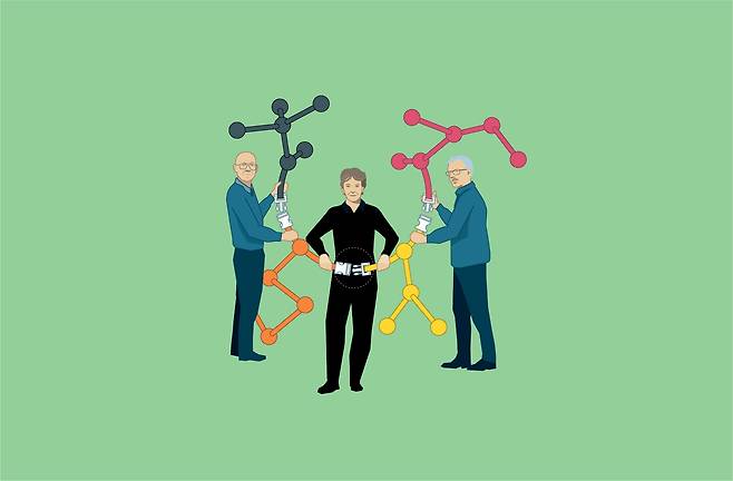 2022년 노벨상 수상자들은 단순한 물질을 마치 버클 채우듯 쉽게 연결해 유용한 물질을 만드는 클릭 화학을 개발했다./노벨 위원회