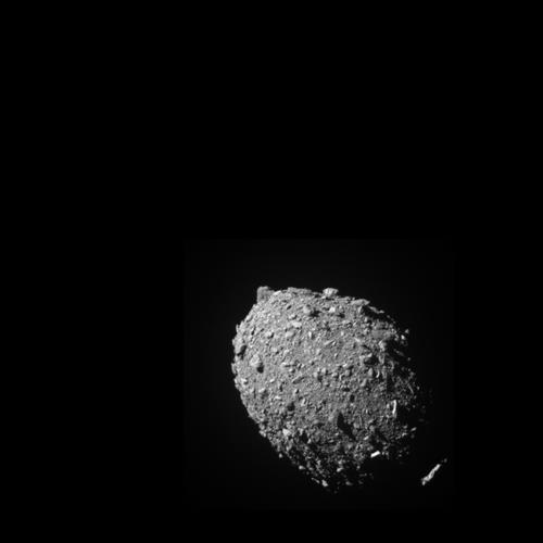DART 우주선 충돌 직전 다이모르포스 소행성 모습 [NASA 제공. 재판매 및 DB 금지]