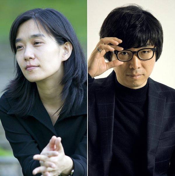 한강 작가(왼쪽), 이재훈 시인