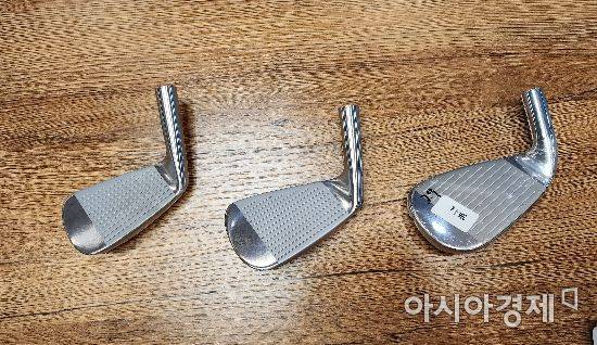 숙련도에 따른 다양한 헤드 종류. 왼쪽부터 상급자용, 중급자용, 하급자용. [사진=이서희 기자]