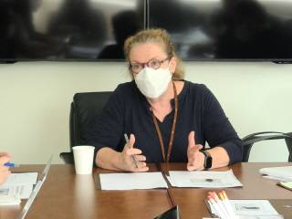 쉴라 스미스 : 쉴라 스미스 미국외교협회(CFR) 선임연구원이 지난 9월16일 워싱턴 D.C. CFR 사무소에서 한국 기자들과 면담을 나누고 있다. 공동취재단 제공