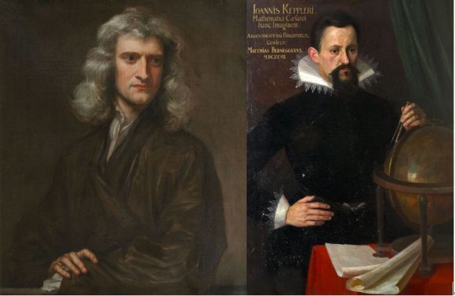 아이작 뉴턴(1643~1727)(사진왼쪽)과 요하네스 케플러(1571~1630)
