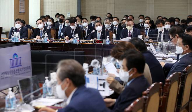 11일 오후 전남 나주 한국전력 본사에서 산업통상자원중소벤처기업위원회 국정감사가 열리고 있다. 연합뉴스