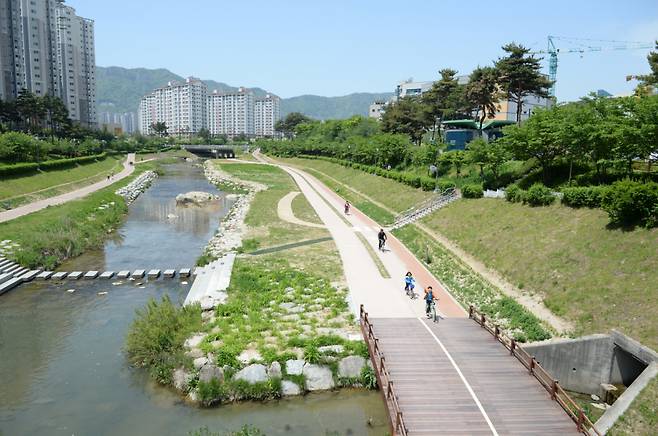 기장군 좌광천 자전거도로 모습 ⓒ기장군 제공