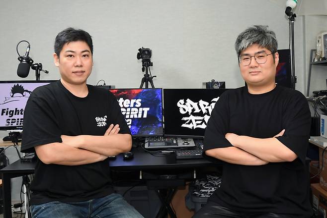 국내 최대 격투게임 e스포츠 대회 파이터즈 스피릿을 주관하는 스피릿제로의 백인수 대표(왼쪽)와 강성훈 디렉터. /스피릿제로 제공