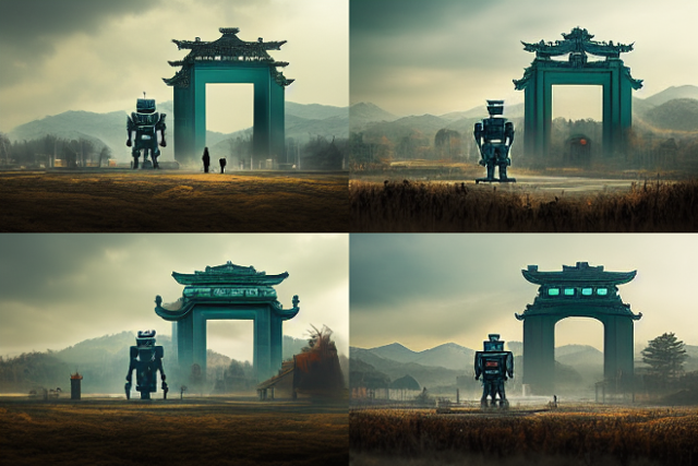 미드저니는 명령어를 입력하면 여러 선택지를 제공한다. 첫 그림을 완성하기 이전에 미드저니가 제공한 선택지. 이 중에 하나를 고르고 그림을 수정하거나 개선할 수 있다. 김민호 기자