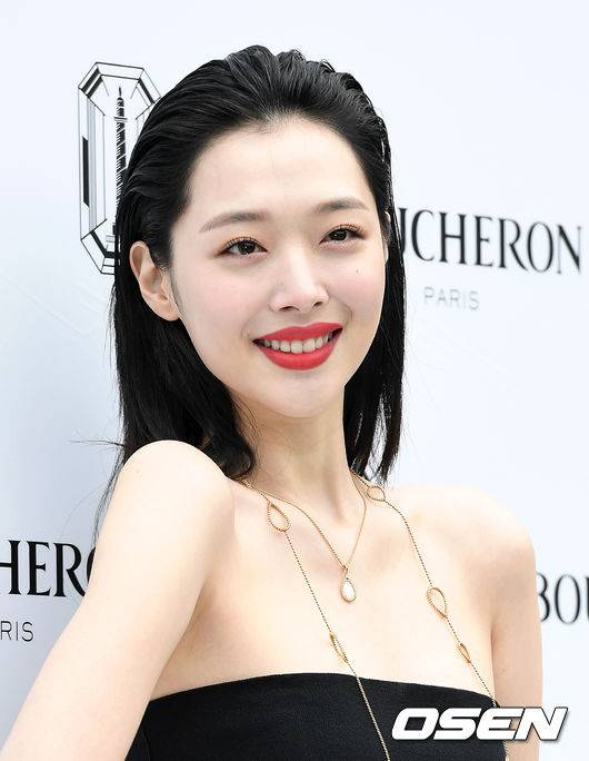 [OSEN=이대선 기자] 14일 오후 서울 중구 신라호텔 영빈관에서 프랑스 주얼러의 이벤트가 열렸다.가수 설리가 포토타임을 갖고 있다./sunday@osen.co.kr