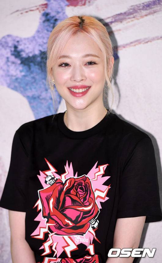 [OSEN=성남, 민경훈 기자]설리가 포토월로 입장하며 포즈를 취하고 있다./ rumi@osen.co.kr