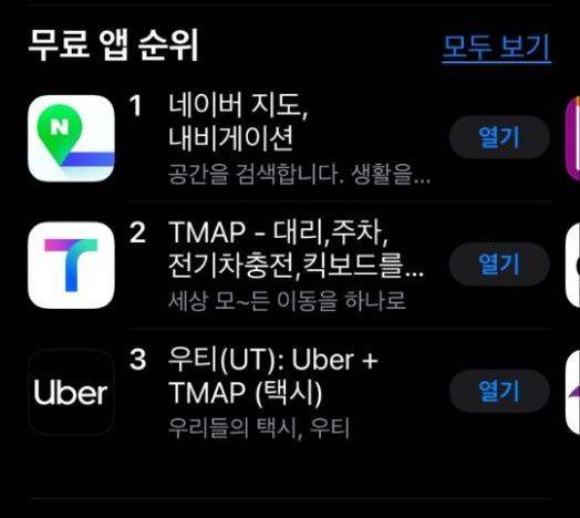 15일 오후 애플 앱스토어 순위